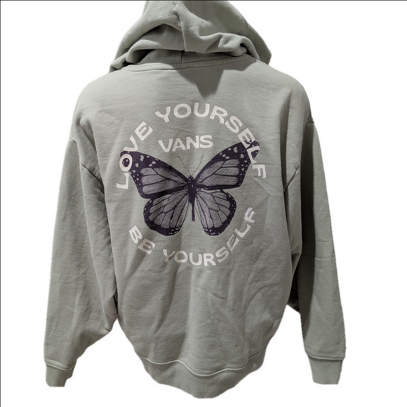 Vans Gray Hoodie with Butterfly Design - Picture 1 of 5